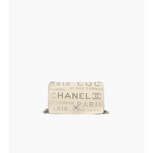 CHANEL Beige Logo Punching Shoulder Bag A-A30108